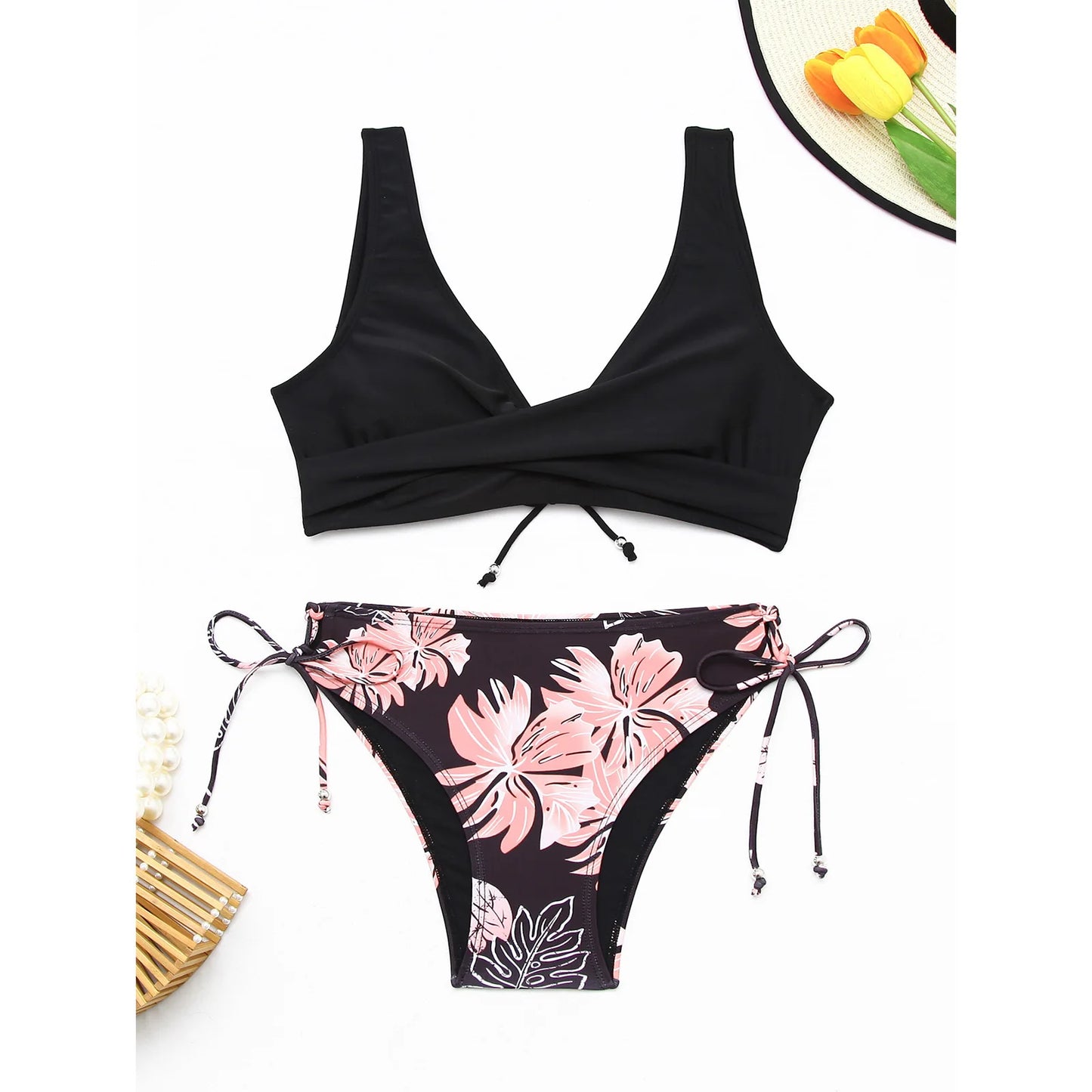 Sexy Bikini Set Women Biquini Swimwear V-Neck Push