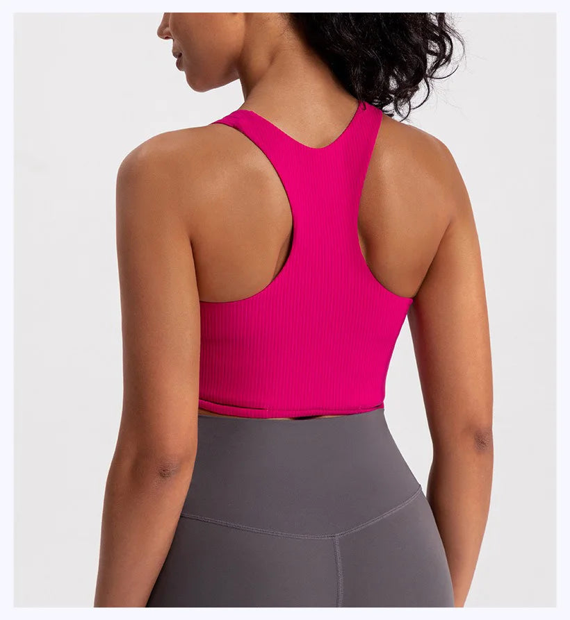 Yoga Tank Top Ribbed Fitness Yoga Underwear Women's Sports
