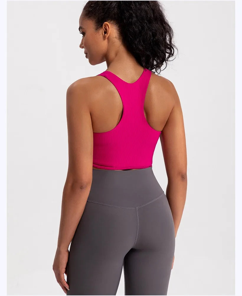 Yoga Tank Top Ribbed Fitness Yoga Underwear Women's Sports