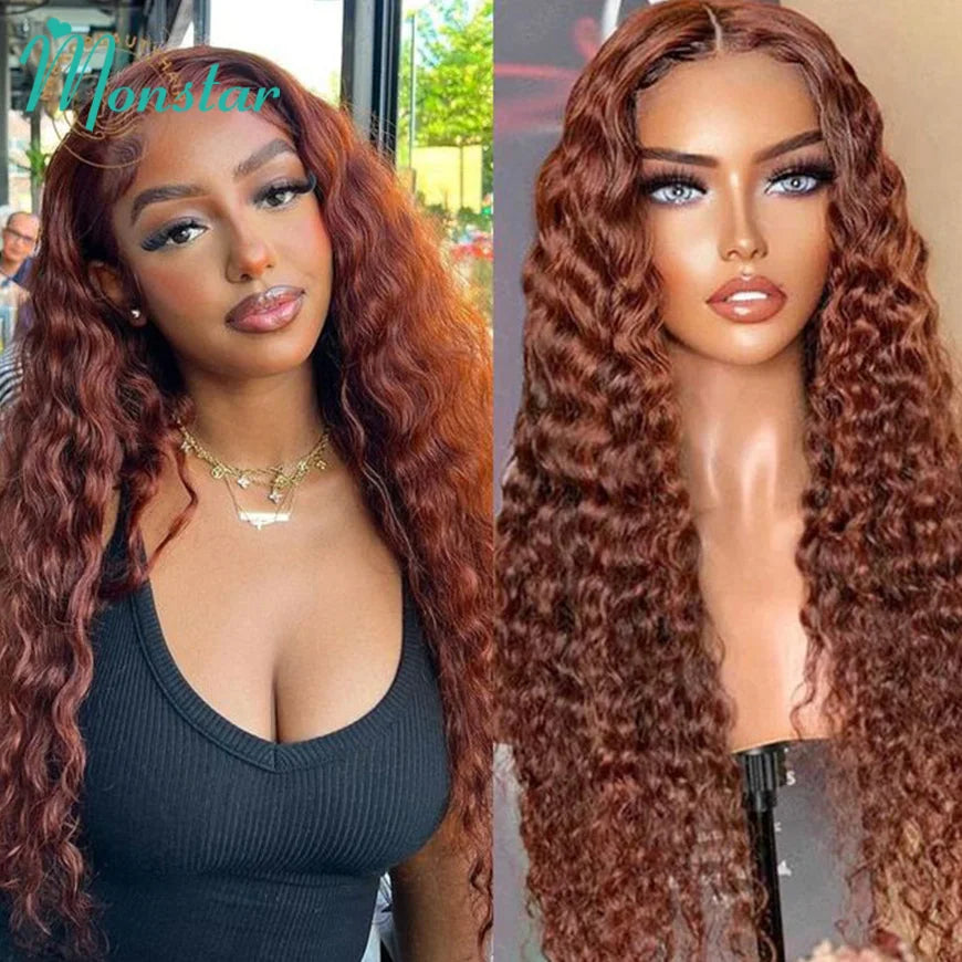 13x6 Hd Colored Copper Ginger Curly Lace Frontal