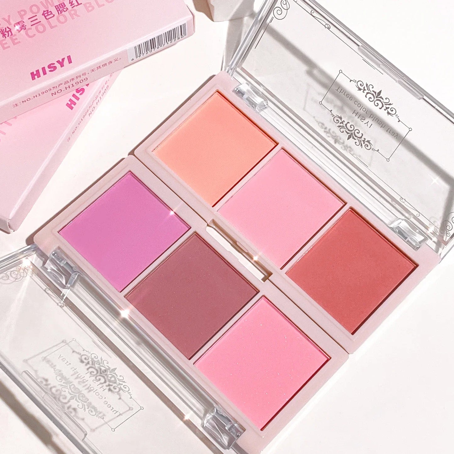 3-Color Cheek Red Plate Nude Makeup Natural Matte