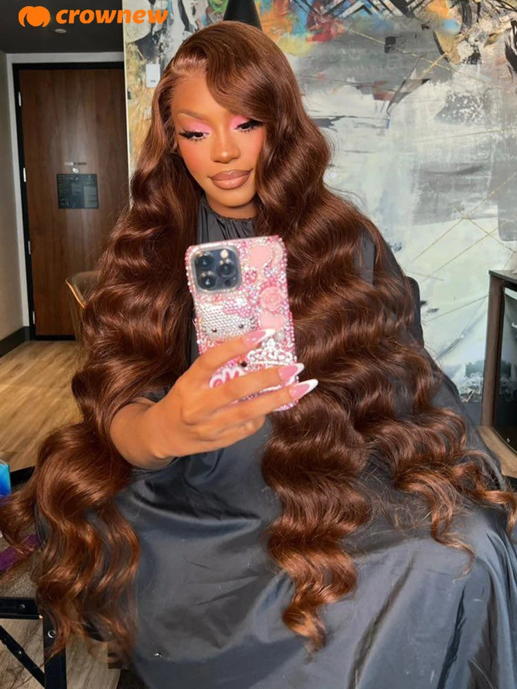 Chocolate Brown Lace Front Wig Human Hair