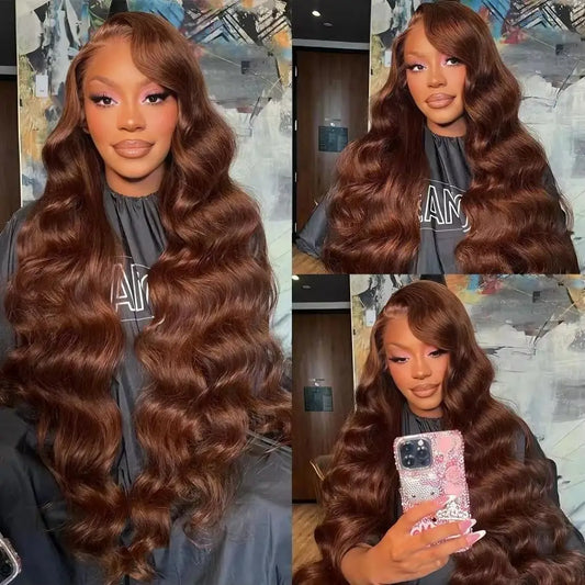 Chocolate Brown Lace Front Human Hair Wigs