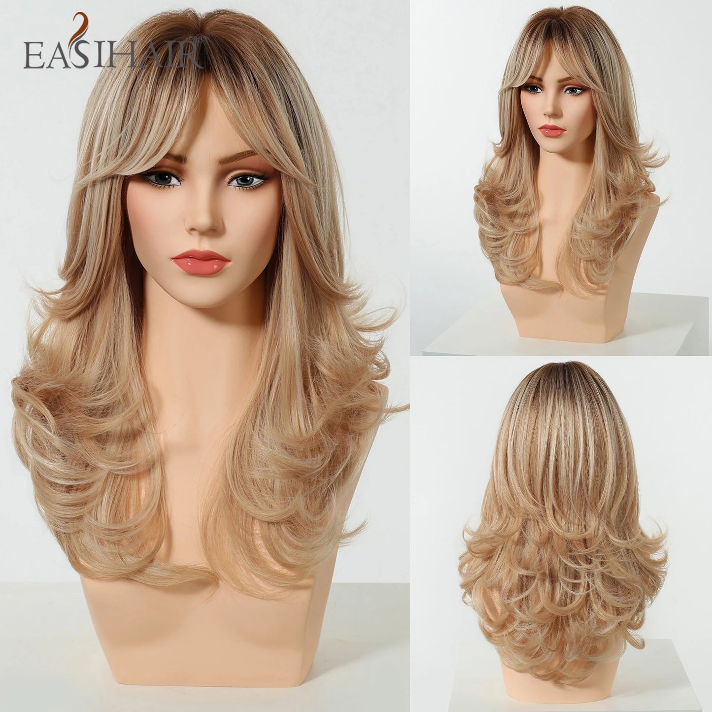 Medium Length Wavy Synthetic Wigs