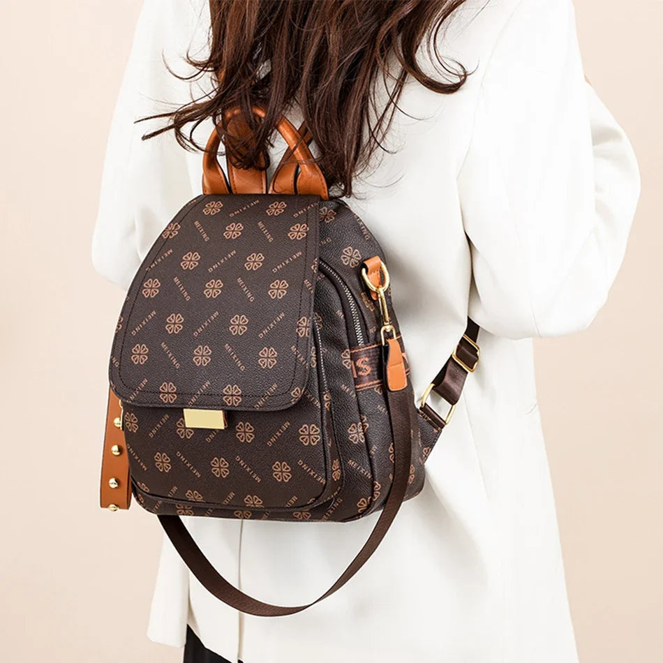 Women's Leather Backpack High-grade Texture Portable