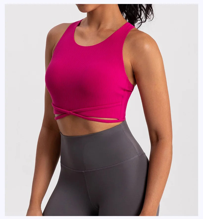 Yoga Tank Top Ribbed Fitness Yoga Underwear Women's Sports