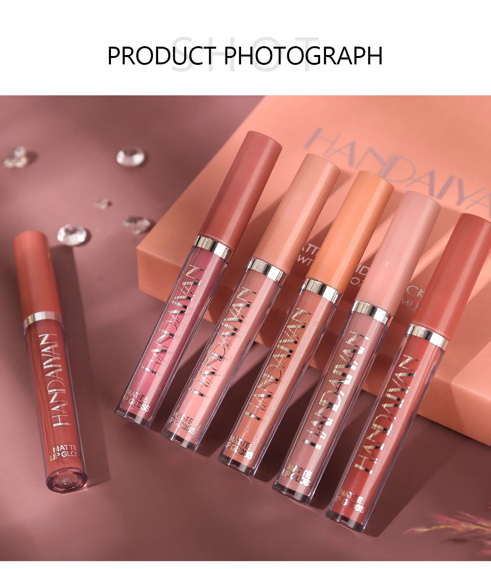 Set of 6 NonStick Cup Liquid lipstick , Long-Lasting Lip