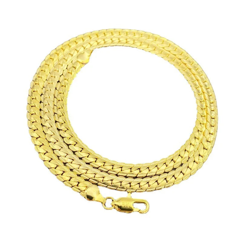 Silver 18K Gold Color 5MM Chain Bracelets Neckalce