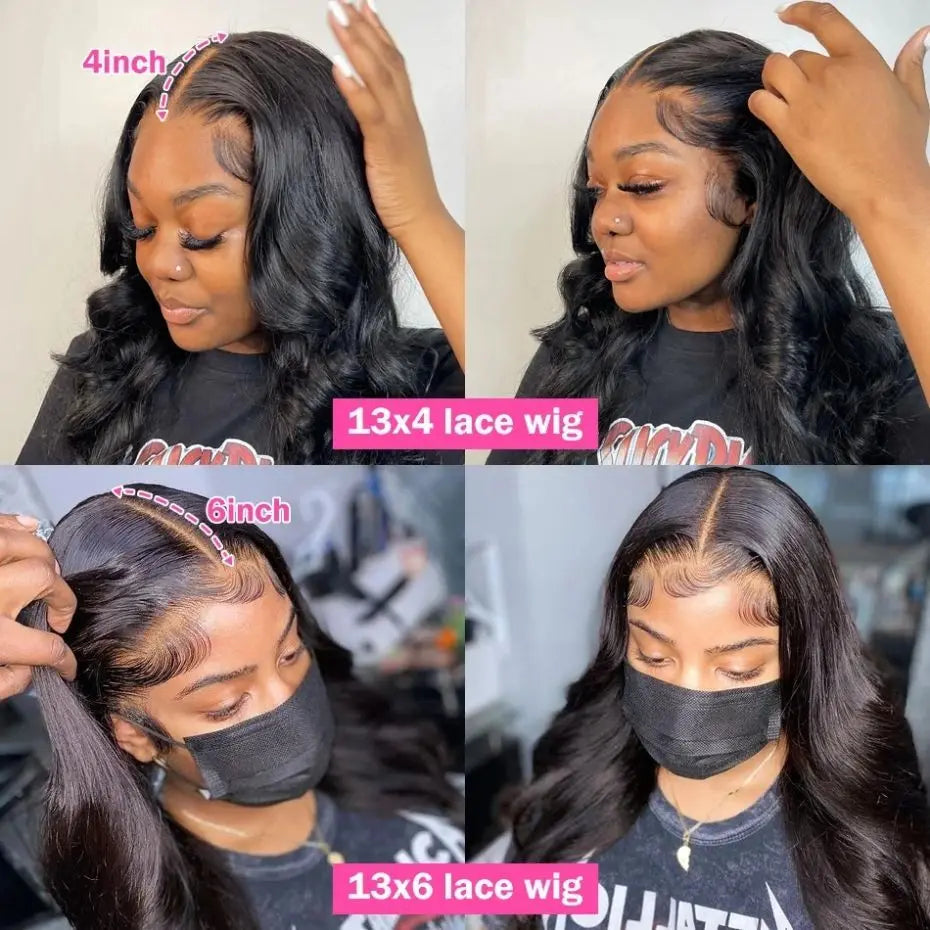 360 Full Lace Wigs For Ponytail Brazilian 30 32Inch Body Wave 13x4 13x6 HD Lace Front Wig