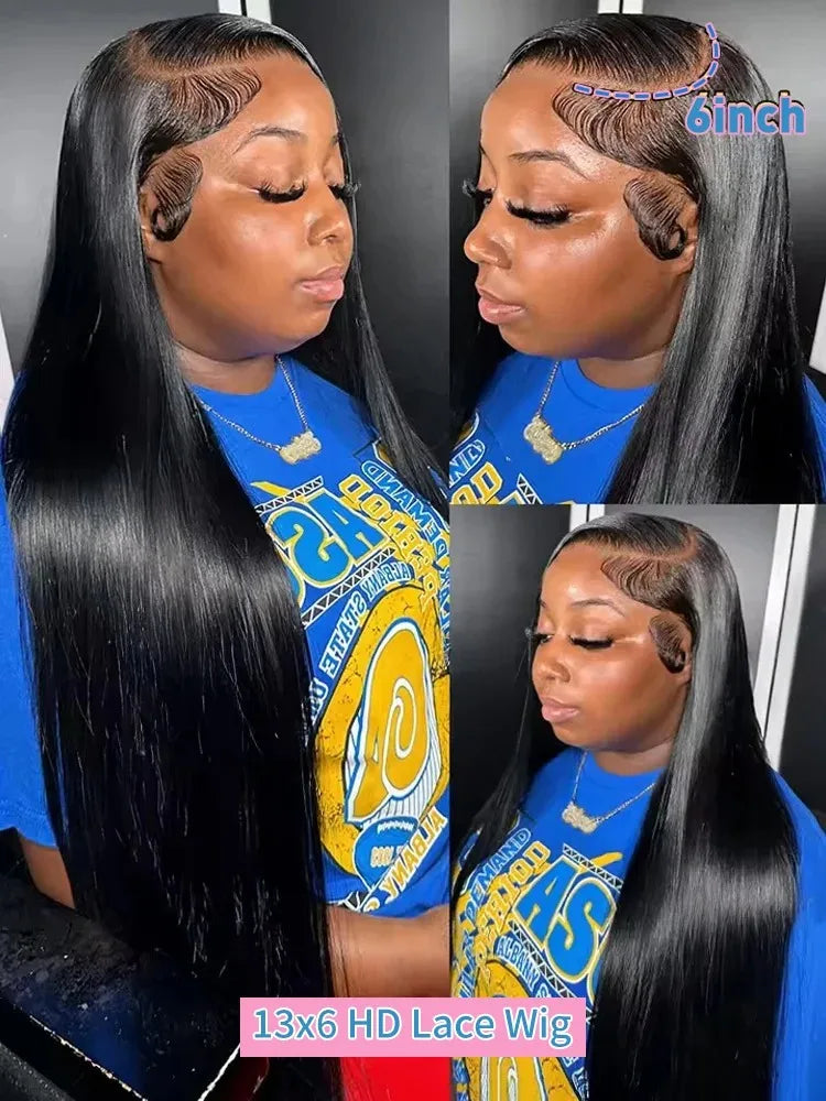 Mossily 30 42 Inch HD 13x6 Lace Frontal Wigs Human Hair