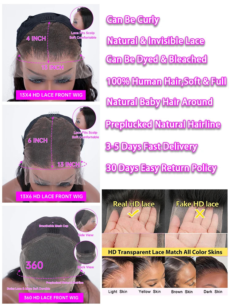 40 Inch Deep Wave 13x4 13x6 360 Hd Trans