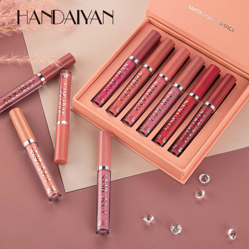 Set of 6 NonStick Cup Liquid lipstick , Long-Lasting Lip